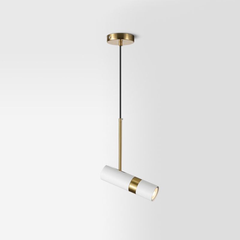 Postmoderne Light-Luxury suspendu lampe à pêche cylindrique en métal