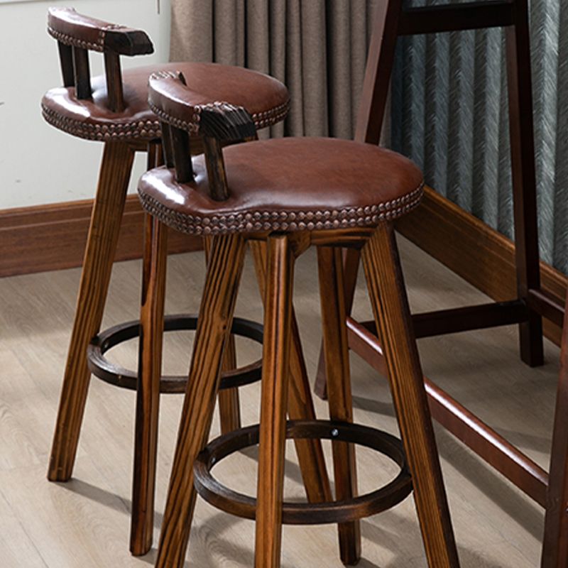 Industrial Wooden Counter Height Stools Round Bar Stool for Bristol