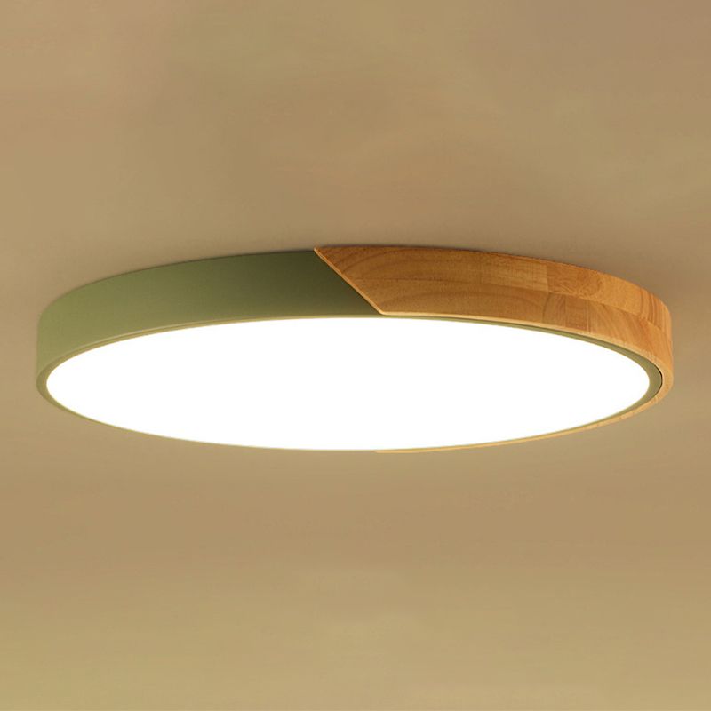 Macaroon Style Round LED Ceiling Lamp Acrylic 1 Light Flush Mount for Bedroom Living Room