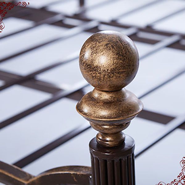 Industrial Metal Bed with Headboard Standard Profile Open-Frame Bed