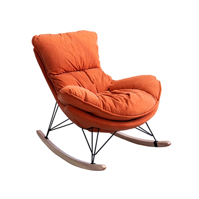 Leisure Rocking Chair Velvet Pure Color Indoor Rocker Chair with Ottoman