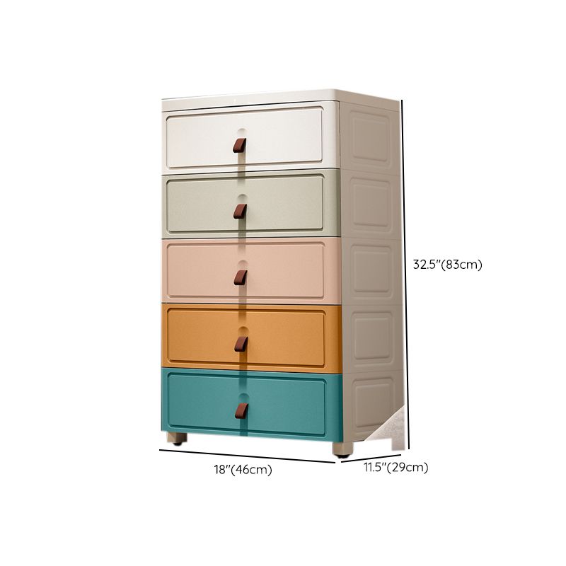 Modern Kids Dressers Plastic Vertical Nursery Dresser for Home