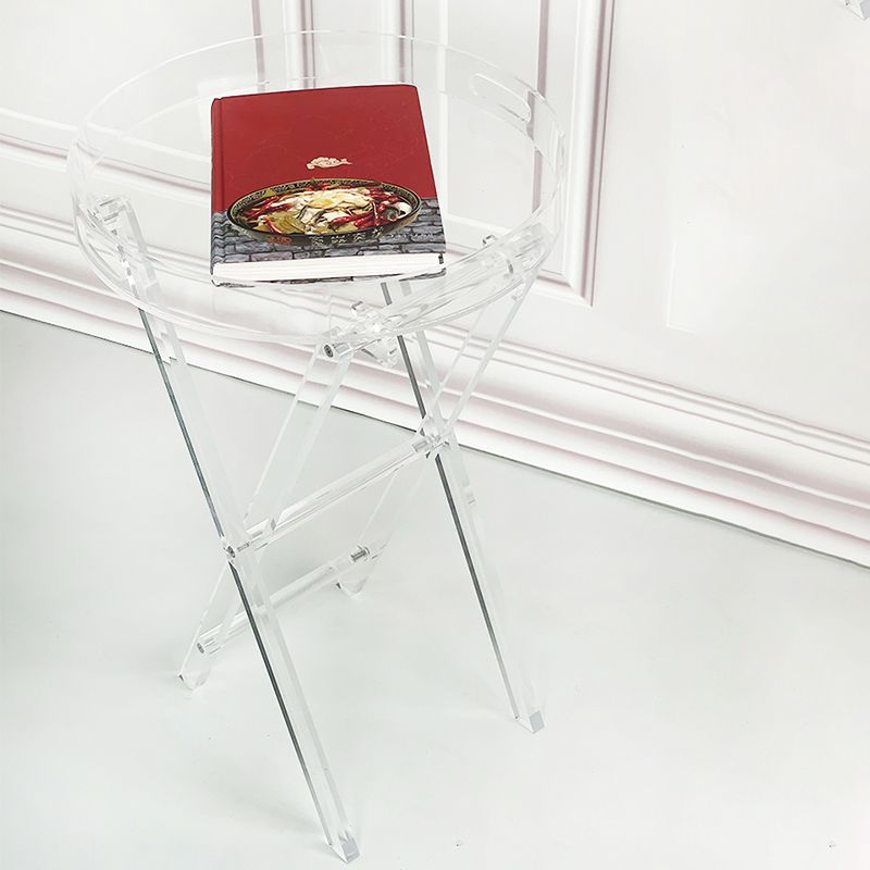 Modern Transparent End Table Round/Rectangular Acrylic Side Table