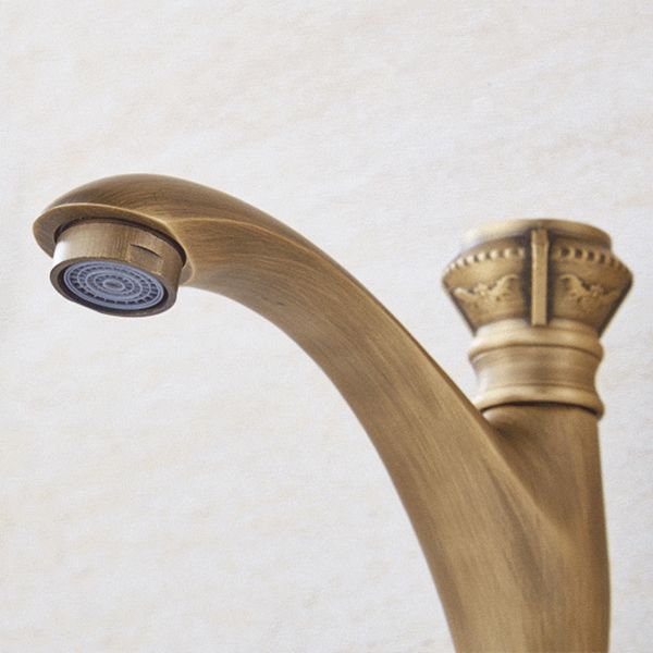 Brass Farmhouse Basin Lavatory Faucet Single Hole Faucet Knob Handle Bathroom Faucet