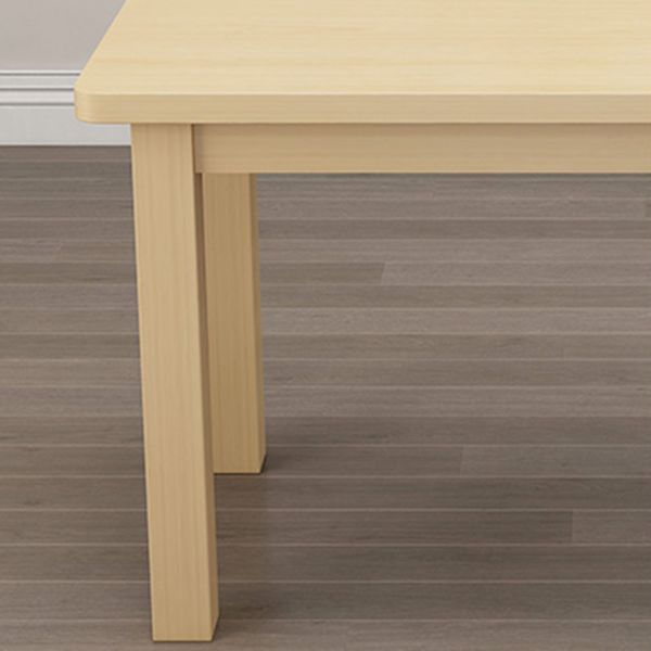 Contemporary Solid Wood Rectangular Dining Table with 4 Legs