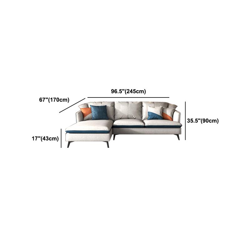 3/4-seater Faux Leather Sectional Recessed Arm Sectional Sofa