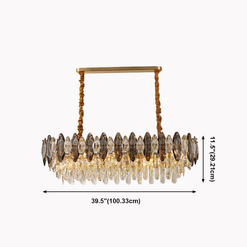 Luz de la isla geométrica de estilo moderno Iluminación de la isla de cristal para isla de cocina