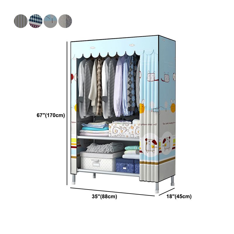 Modern Style Home Wardrobe Armoire Steel Frame Wardrobe Cabinet