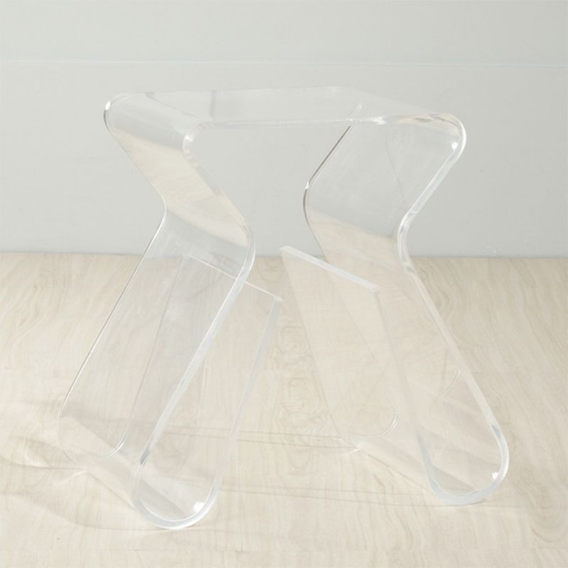 16.9" Tall Acrylic End Table Modern Abstract Sofa Side Accent Table with Storage