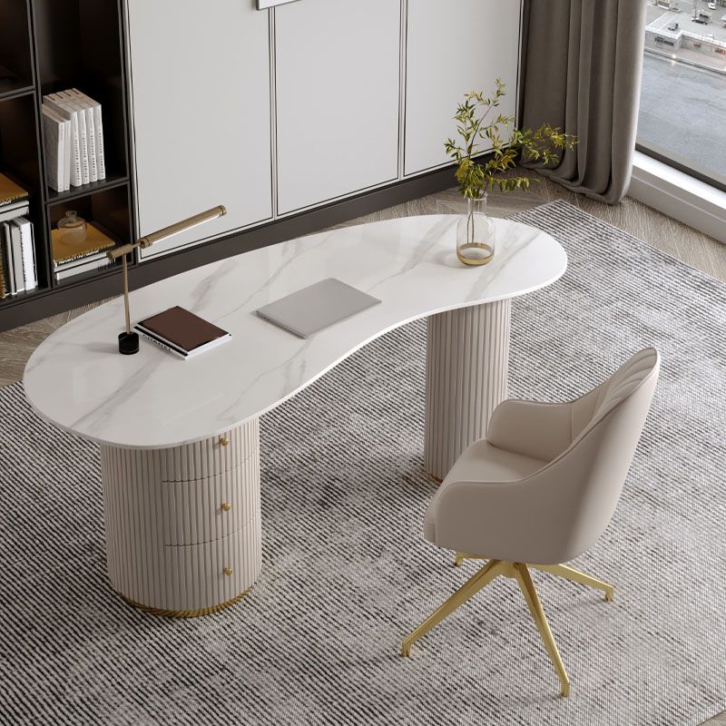 29.5-inch Office Desk with Drawers Office Laptop Table in White