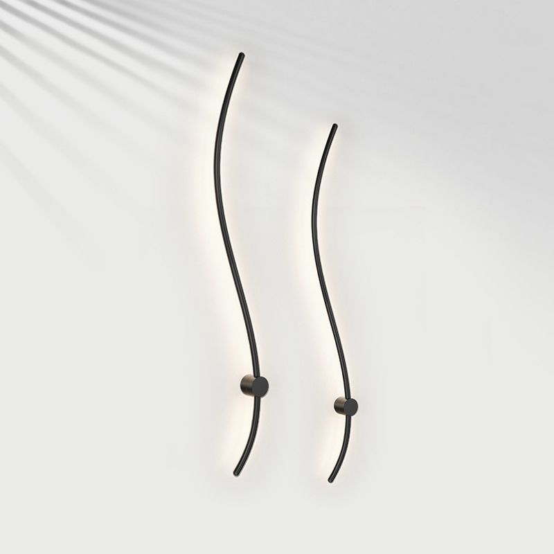 Metal Linear Wall Mounted Lamps Modern Style 1 Light Wall Lighting Fixtures