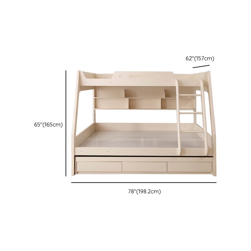 Solid Color Wood Bunk Bed Modern No Distressing Mattress Included Bunk Bed