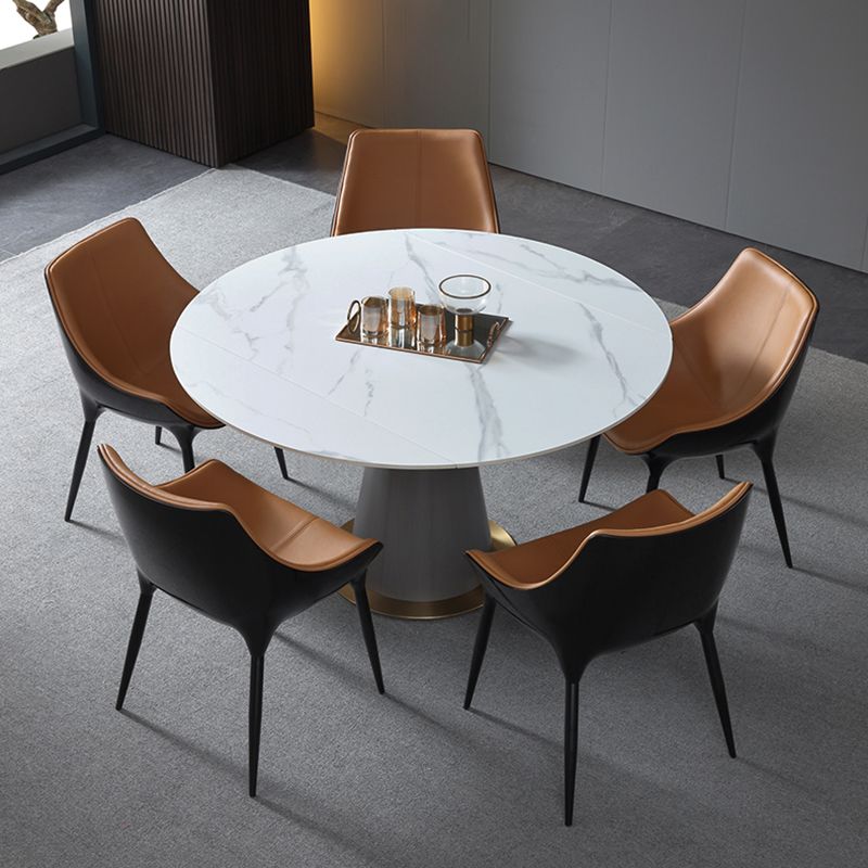 Modern Leather Dining Room Chair Arm Metal Dining Chairs for Restaurant