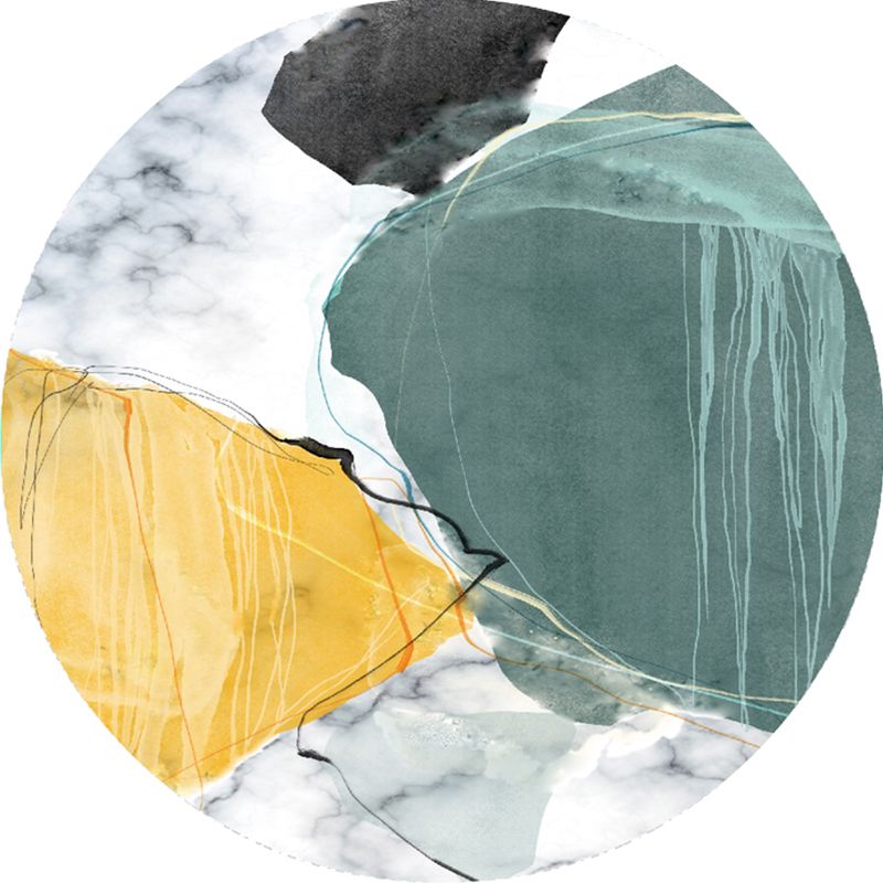 Eco-Friendly Postmodern Rug Multi Color Marble Surface Carpet Anti-Slip Backing Stain Resistant Pet Friendly Rug for Home Decor