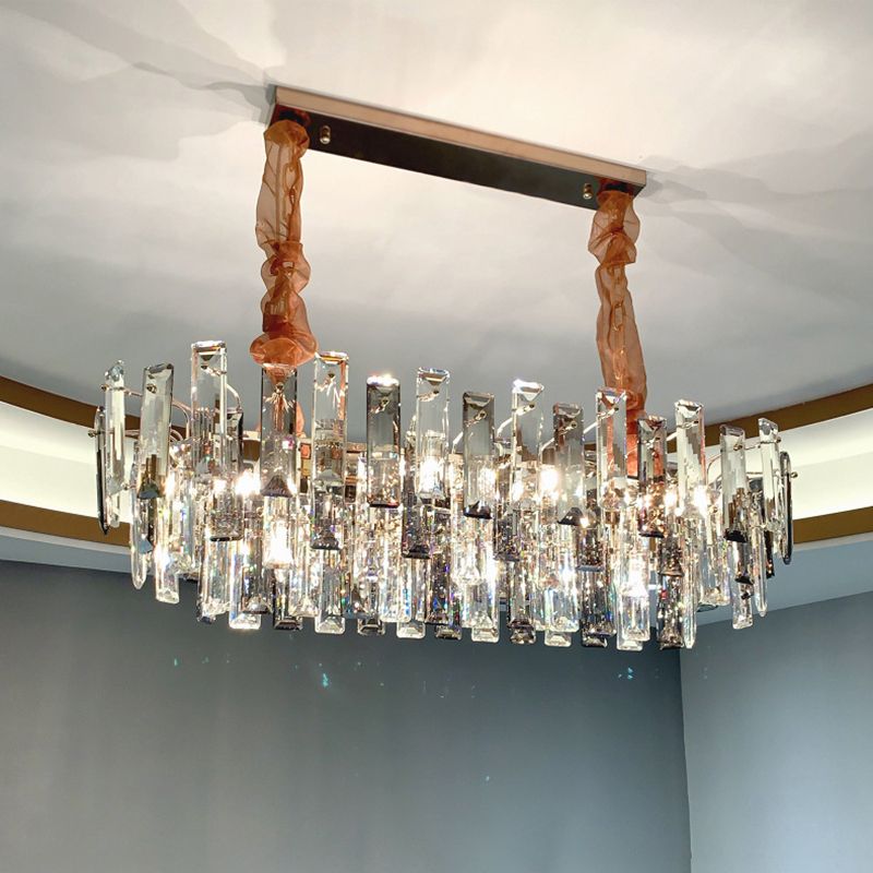 Luci d'isola geometrica cristallina Modern Lampadella 7 illuminazione isola luminosa in oro