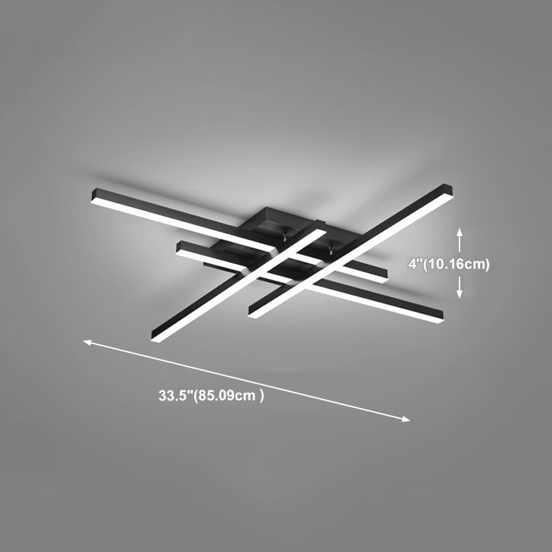 Luz de techo de semi rascillo de LED simple Luz de montaje semi rasgador de tiras con sombra de metal
