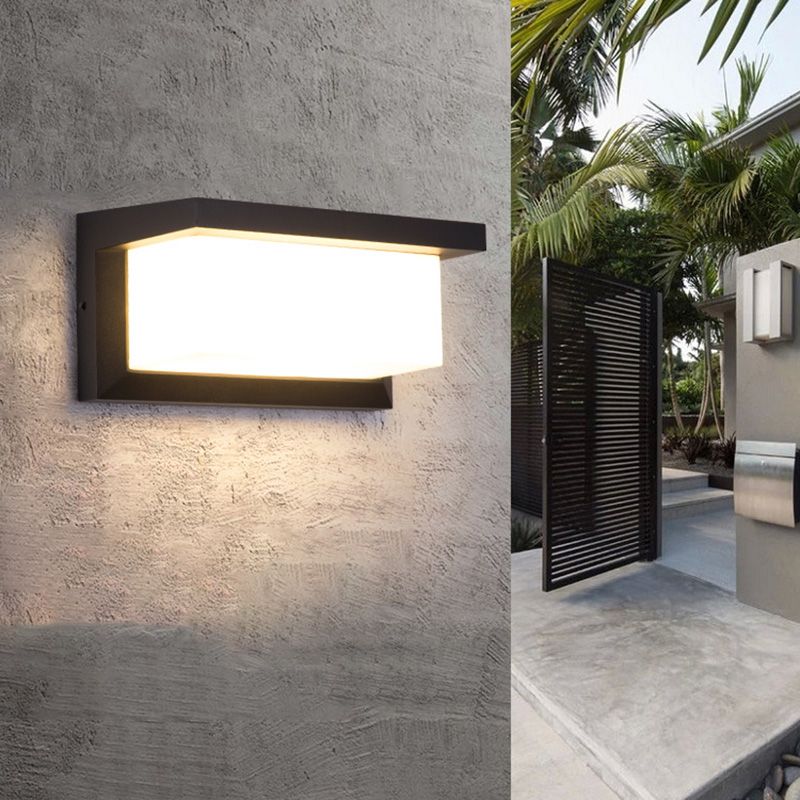 Modern Rectangle Wall Lighting 1 Light Wall Sconce Light with Acrylic Shade