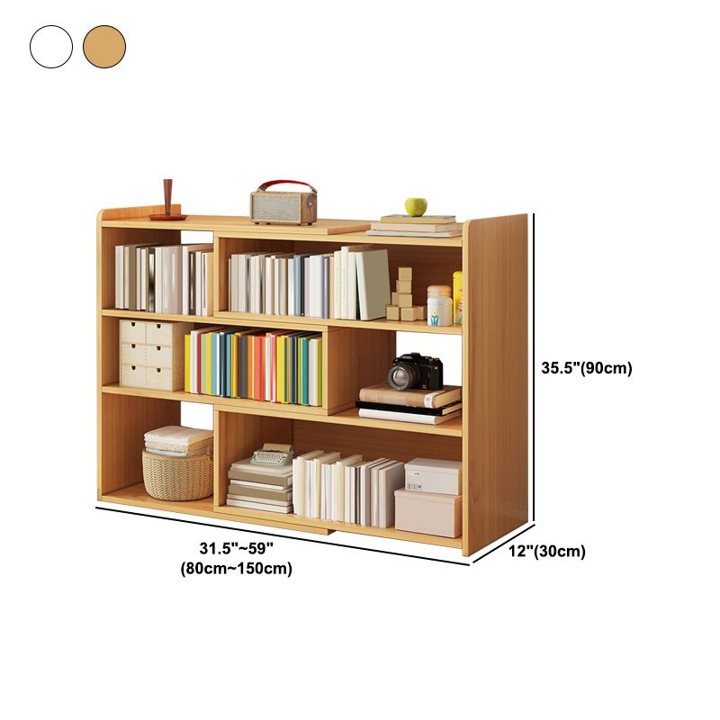 Modern Wood Horizontal Book Shelf Closed Back Shelf Bookcase