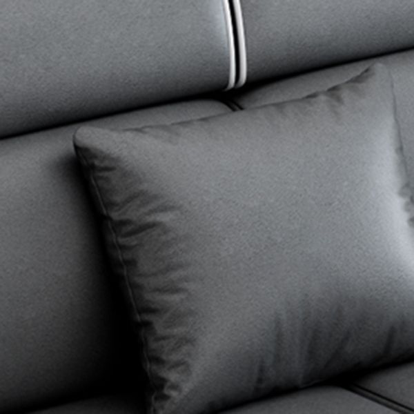 4-seat Contemporary Fabric/Faux Leather Pillow Top Arm Sofa for Living Room