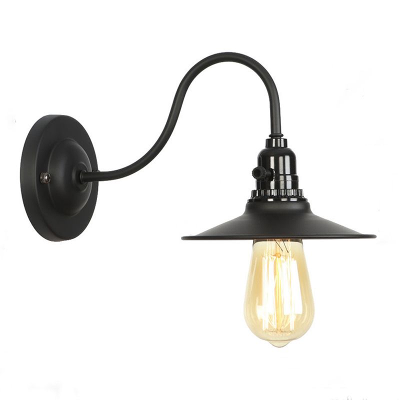Geometric Wall Sconce Lighting Industrial Style Glass 1 Head Wall Mounted Light Fixture in Black