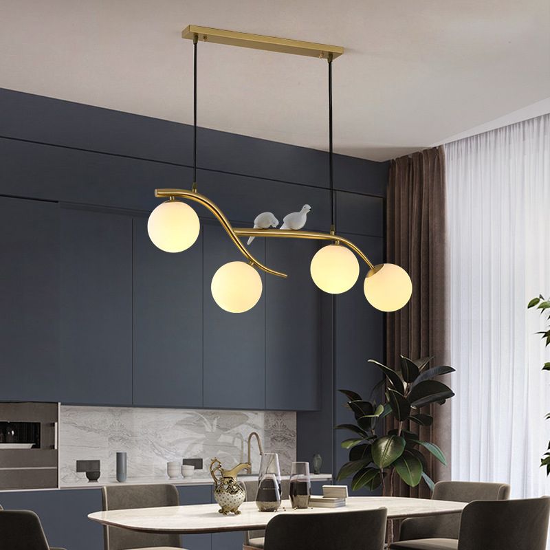 Modern Style Ball Shape Island Pendants 4-Lights Pendant Lights for Living Room