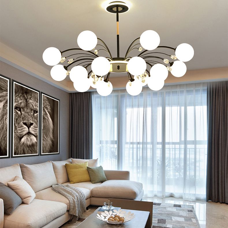 Globe Chandelier Light Fixture Designer Modern Simplicity Milk Glass Pendant Lighting for Restaurant