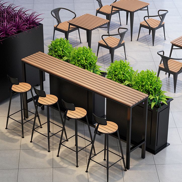 Modern Outdoor Pub Dining Set 1/2/5 Pieces Rectangle Metal Counter Height Pub Set