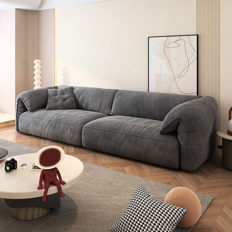 Modernism Pillow Top Arm Sofa 41.34-In D Leather Down Fill Sofa