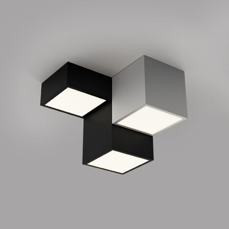 Geometric Rectangular Combination LED Flush Mount Light Modern Minimalist Multi-Lights Ceiling Lamp for Bedroom Living Room