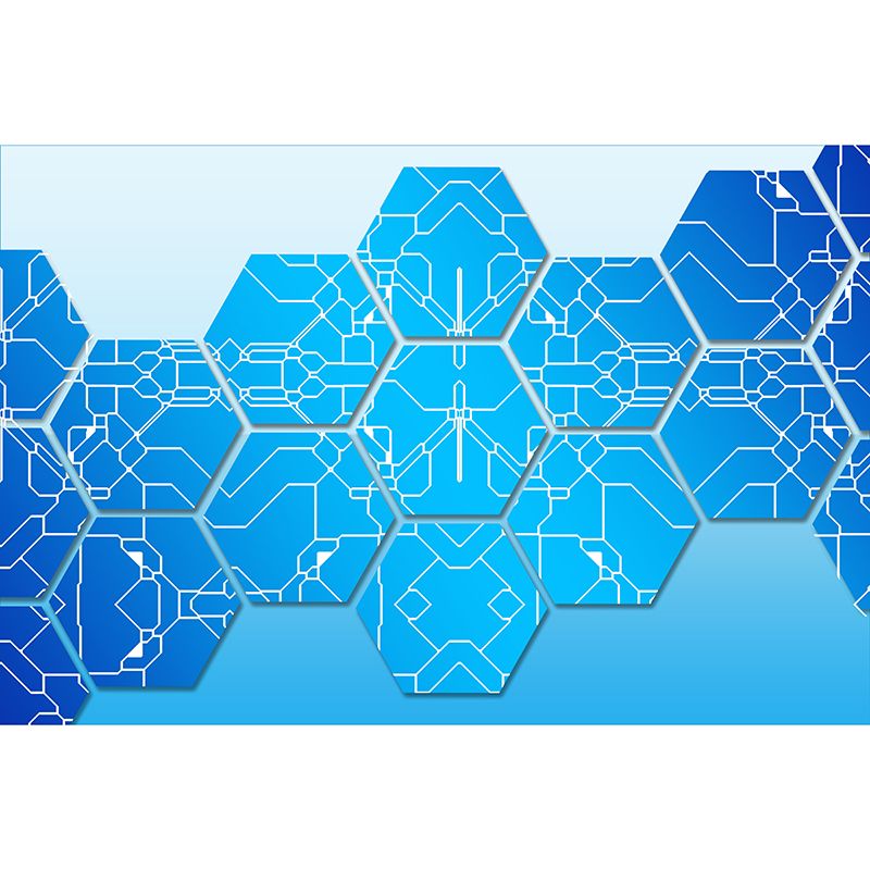 Geometry Wallpaper Mural Contemporary Wall Covering for Study Room, Water Resistant