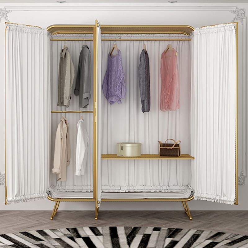 Modern Style Wardrobe Cabinet Metal Clothes Rail Wardrobe Armoire
