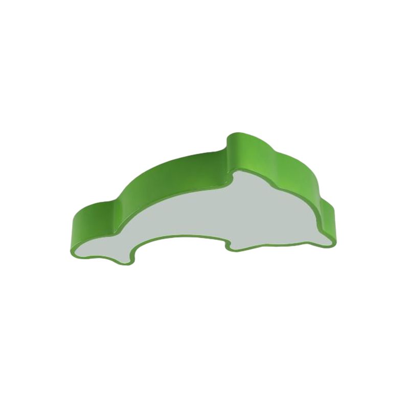 Weiß/Rot/Gelb Delphin Beleuchtung Kinder LED Acryl Flush Mount Deckenleuchte Licht für Schlafzimmer