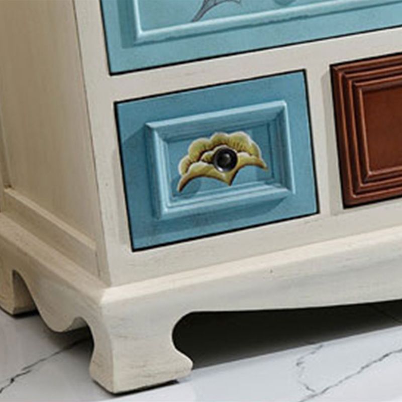 Coastal Storage Chest Dresser Solid Wood Dresser with 8/10/12 Drawers