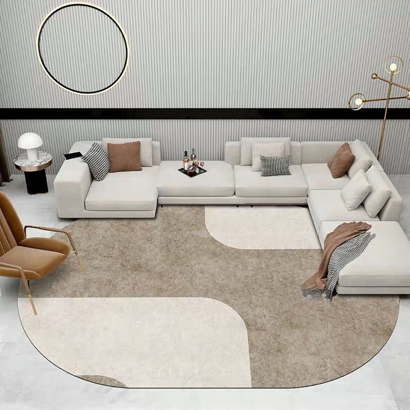 Light Brown Rug Polyester Nordic Rug Stain Resistant Indoor Rug for Home Decor