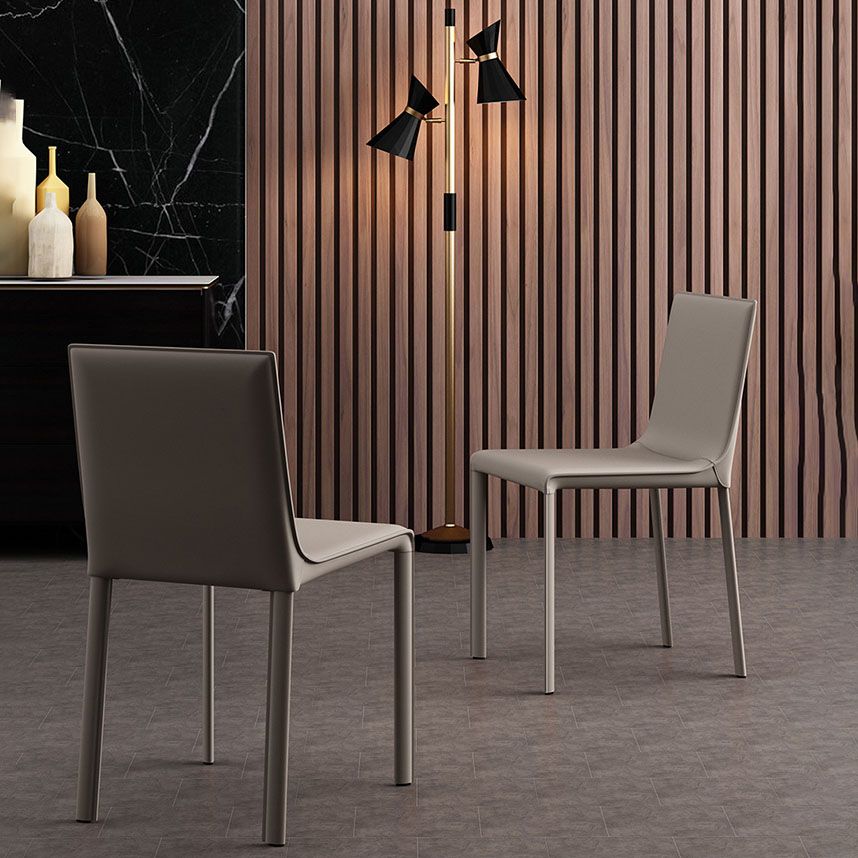 Contemporary Style Kitchen Chairs Dining Armless Side Chairs with Metal Legs