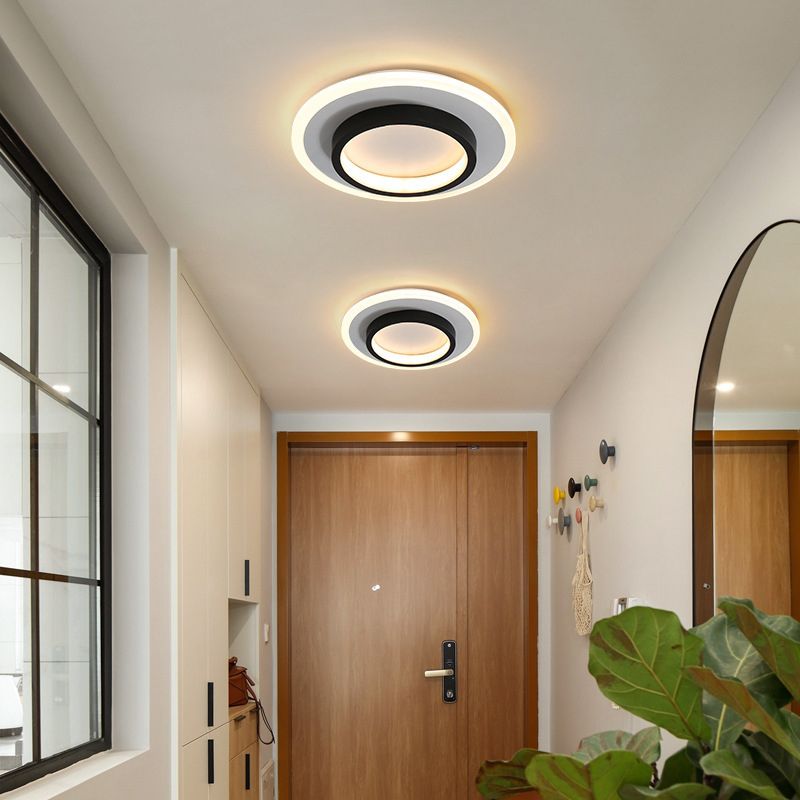 Geometrische gangpad inbouwlamp Acryl LED moderne inbouwplafondlamp in zwart-wit