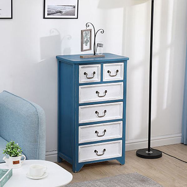 Coastal Storage Chest Dresser Solid Wood Dresser , 13.65 Inch Width
