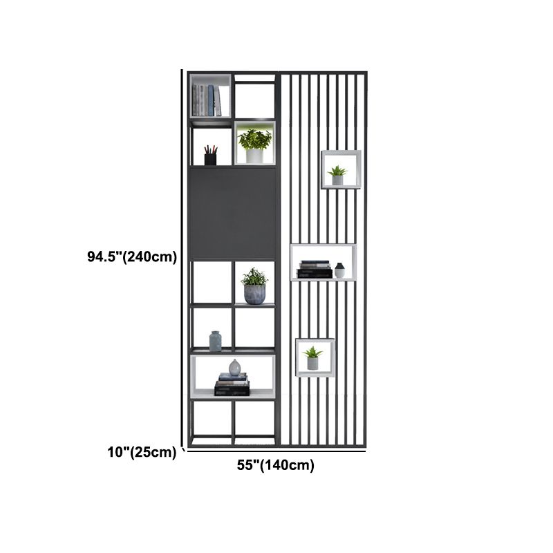 Open Back Bookshelf Industrial Style Solid Wood Bookcase for Home Office