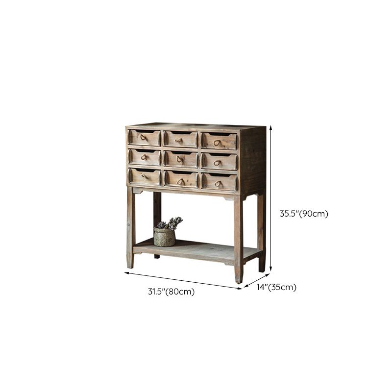 Industrial Rectangle Solid Wood With Doors Cabinet Distressed Wood Accent Cabinet