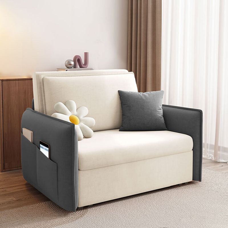 Glam Styled 35.43" H Sleeper Sofa Upholstered Square Arms Sofa Bed