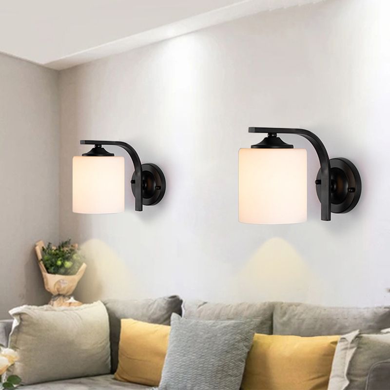 Modern Vanity Lighting Metal Wall Light Fixture in Black for Bathroom
