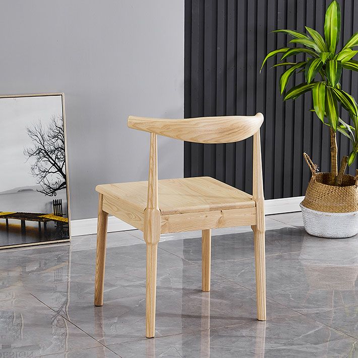 Silla sin brazos de comedor de madera moderna, silla de comedor con respaldo de escalera para cocina
