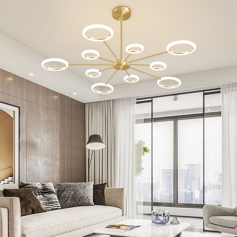 Ring Shape Hanging Pendant Light LED Chandelier Lamp Fixture Multi Lights for Bedroom