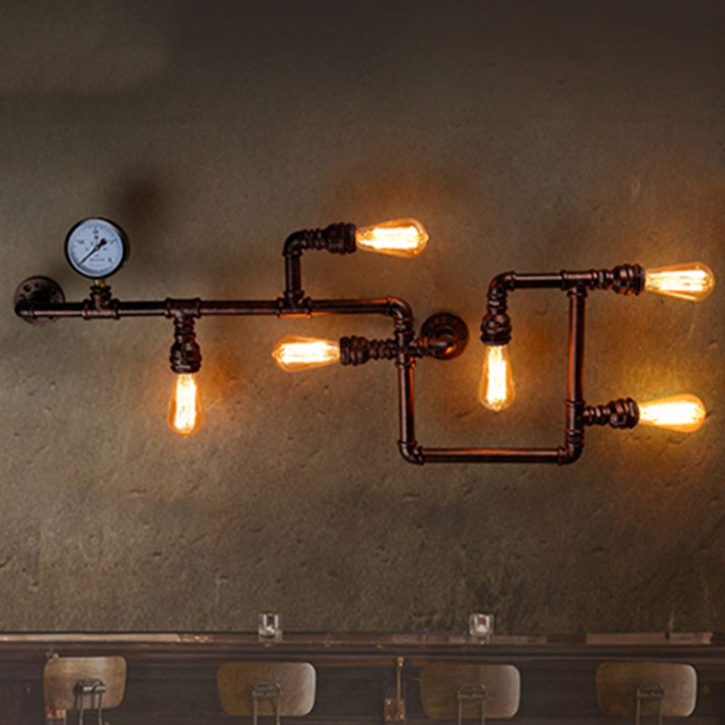 Industrial Wall Sconce Pipe Light Multi-Light Lamp Bar Restaurant Light