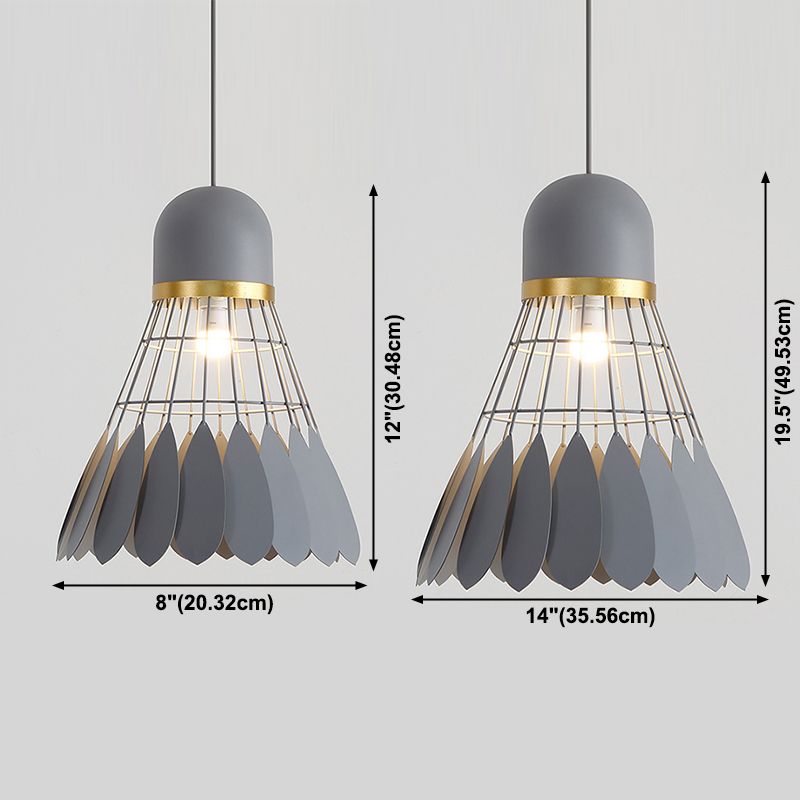 Modern Macaron Badminton Hanging Pendnant Lamp Metal Hanging Pendant Lights for Restaurant