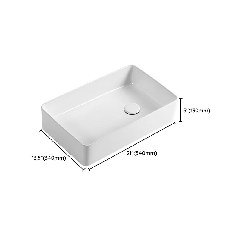 Modern Bathroom Sink Specialty Porcelain Shut-Off Valve Included Vessel Lavatory Sink