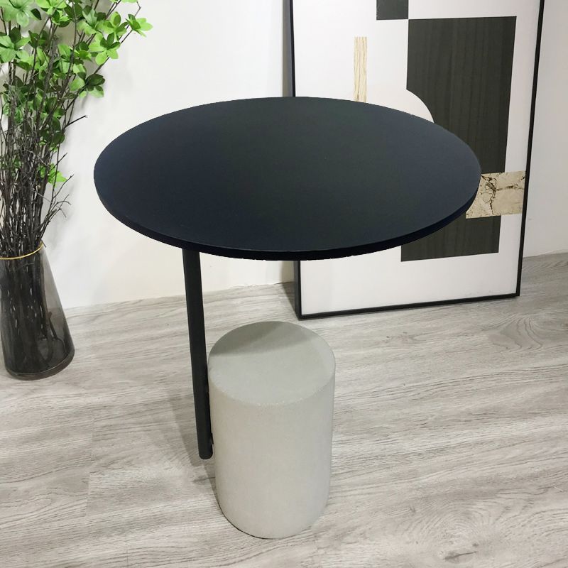 Pedestal Accent Side Table with Metal Top Side End Snack Table