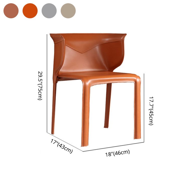 Silla de comedor estilo Wingback Home de cuero con acabado mate (juego de 2)