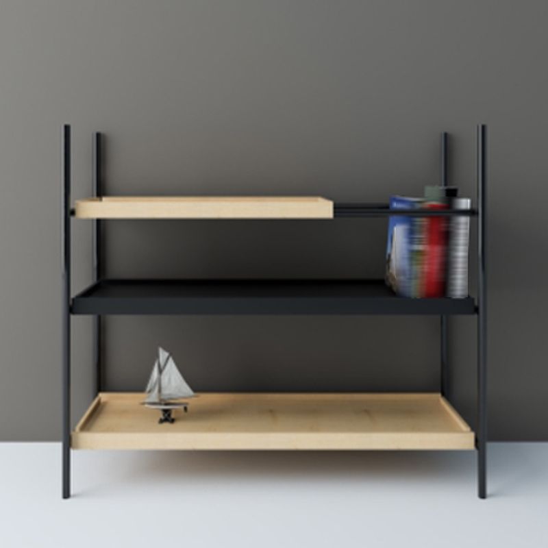 Libreria in stile contemporaneo libreria aperta nera per la sala da studio