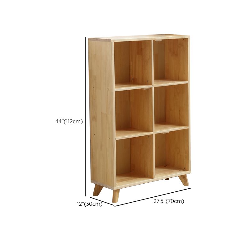 Modern Standard Wooden Bookshelf Closed Back Natural Bookcase with Shelves